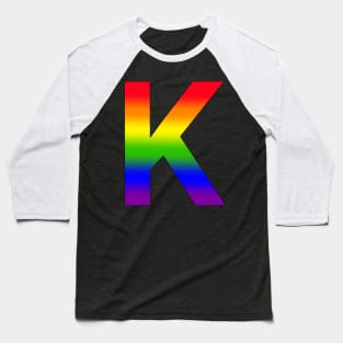 Rainbow Letter K Baseball T-Shirt